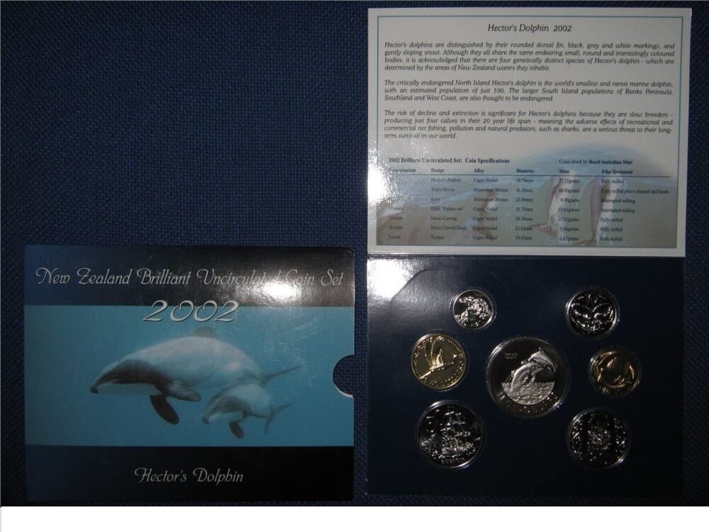 New Zealand - 2002 - Brilliant Uncirculated Coin Set- Hector's