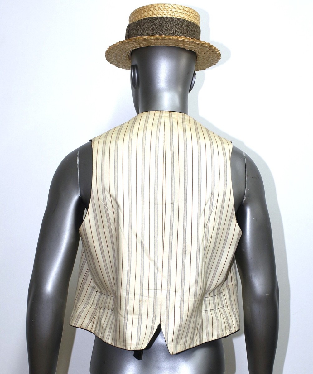 トップス 1930's french wool vest French Vintage 1930/40s Black Wool Tailored Vest Size L Made