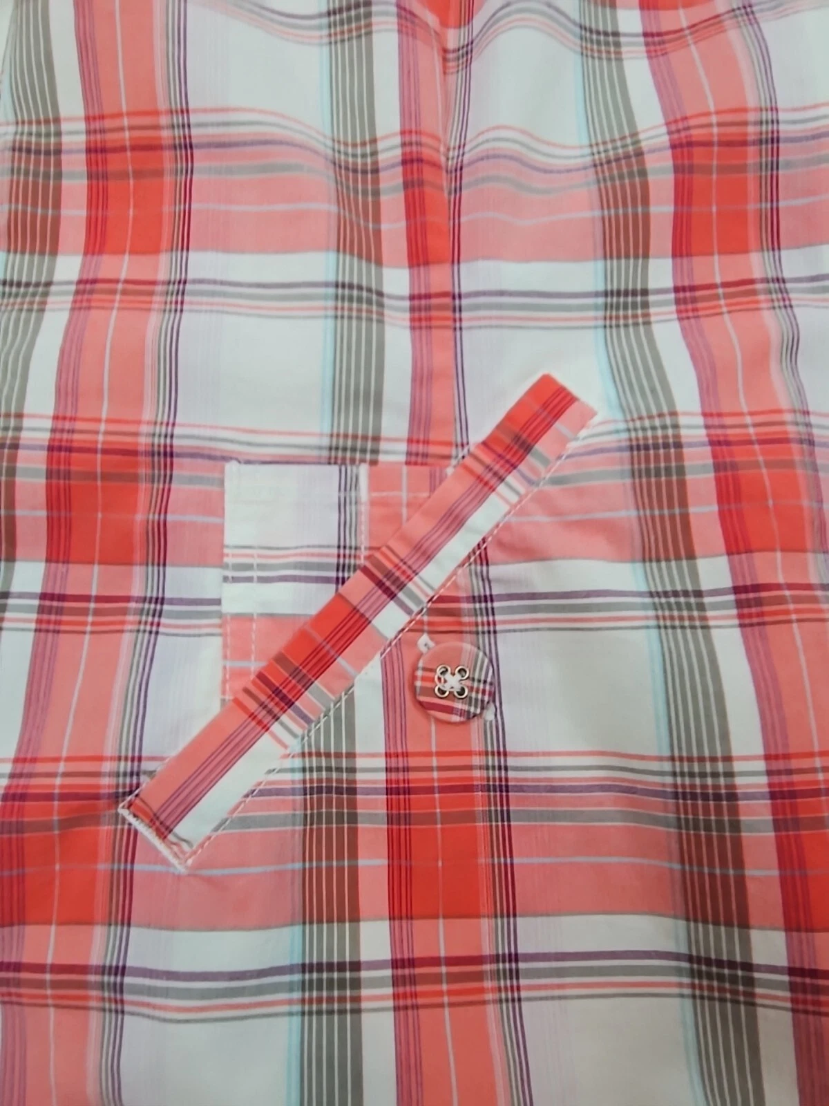 lole plaid windbreaker full zip pockets no hood jacket