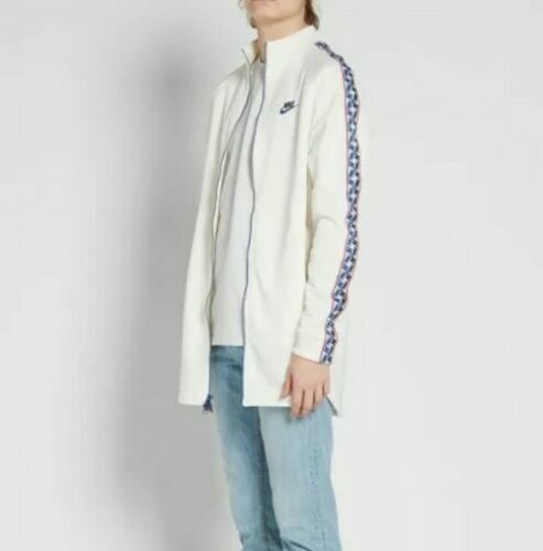 Nike Men's Taped Retro Track Full Zip Jacket White Medium AJ2681