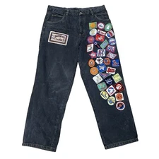 Vintage Jeff Hamilton Hardwood Classics NBA Patch Denim Jeans Men’s Size 40