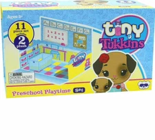Tiny Tukkins Doggy Preschool Playtime Playset and Baby 'n' Crib Set Blind Plush