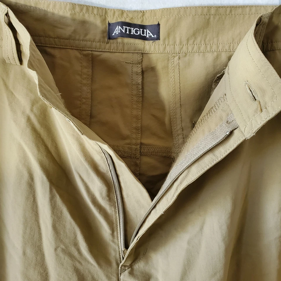 安提瓜短裤男式 40 棕褐色卡其色防撕裂尼龙经典口袋拉链门襟 — 第 4/4 张图片