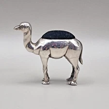 Edwardian Solid Silver Camel Pin Cushion by Adie & Lovekin Birmingham 1911
