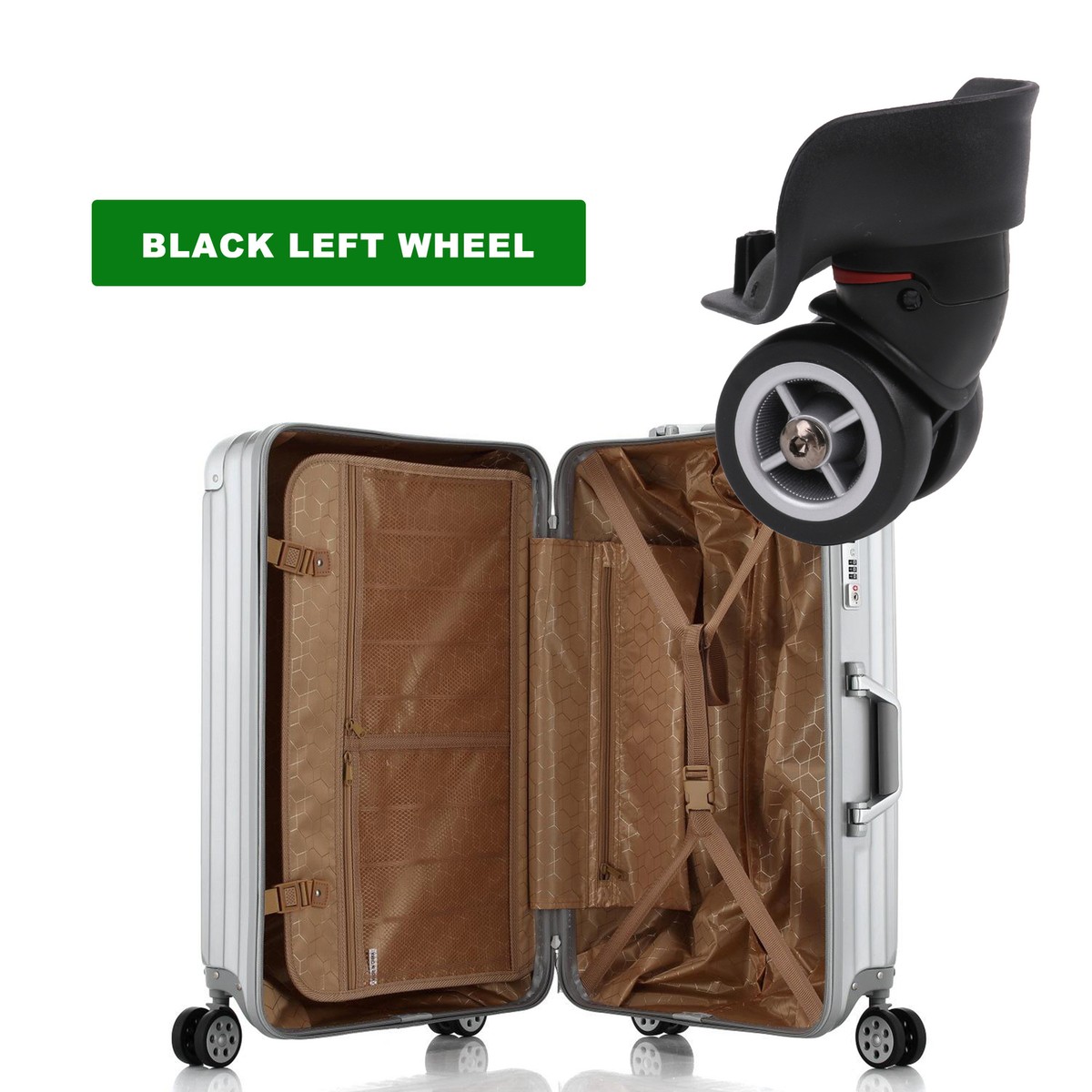 4 Pieces W042-S Left Swivel Caster Wheels Black with