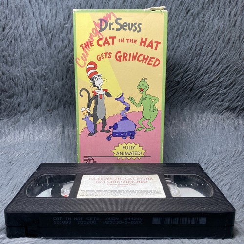 Dr Seuss The Cat in the Hat Gets Grinched VHS 1982 Movie Out of Print Christmas - 第 1/8 張圖片