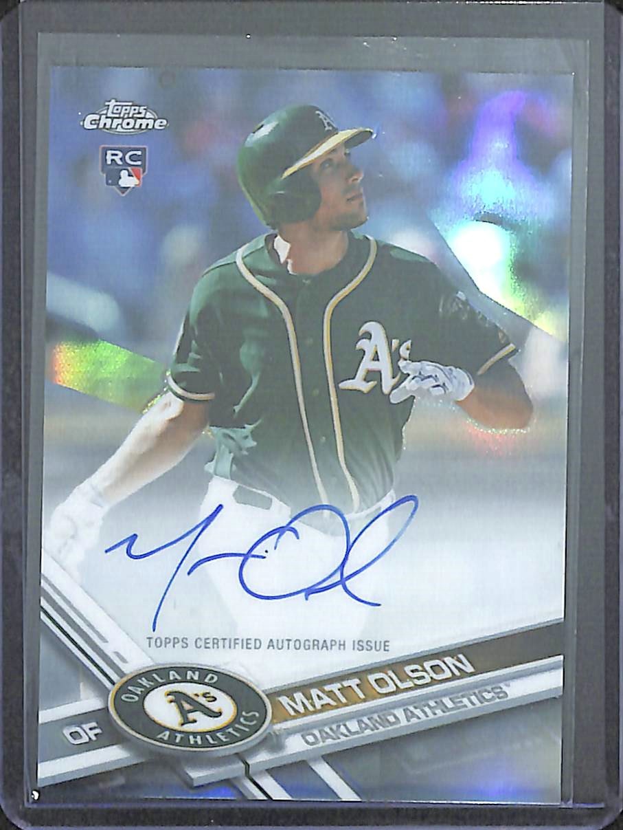 2017 Topps Chrome Refractor Autograph #RA-MO Matt Olson No 255 of 499
