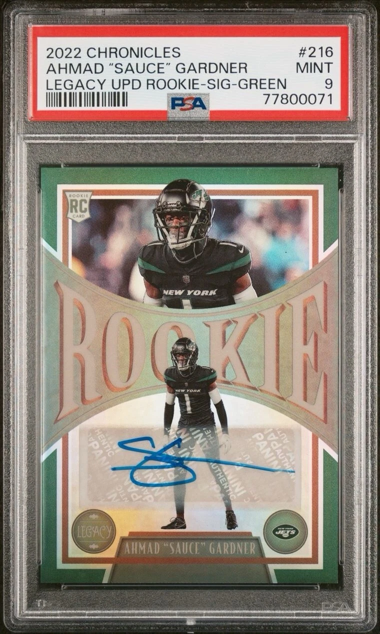 Sauce Gardner Panini Chronicles Legacy Update Rookies #216 Green