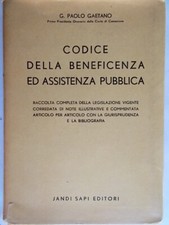 Codice della beneficenza ed assistenza pubblica Gaetano paolo 1958 diritto legge
