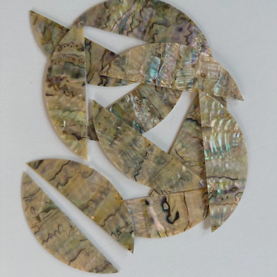 Green Abalone Standard Laminate for Inlay Projects - 4pc Semi Circle .060 