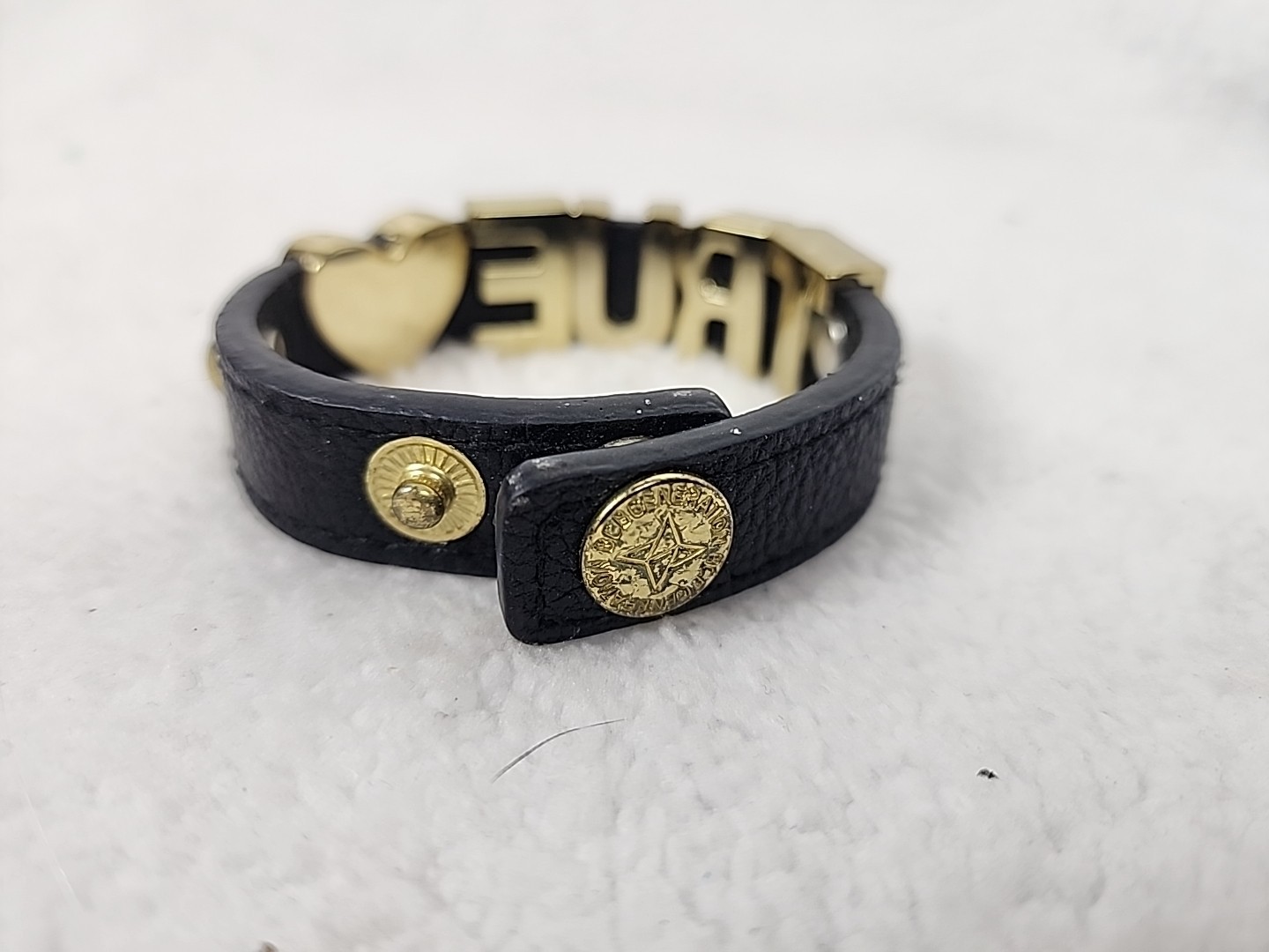 BCBGeneration Leather snap bracelet Bold Gold Ton… - image 3