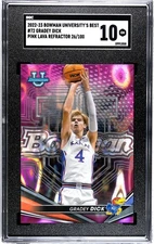 2022 Bowman University Best #72 Gradey Dick PINK LAVA REFRACTOR /100 SGC 10 GEM