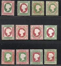 HELLIGOLAND Group of 12   1867-73  Mounted Mint With Gum as shown  Good Quality