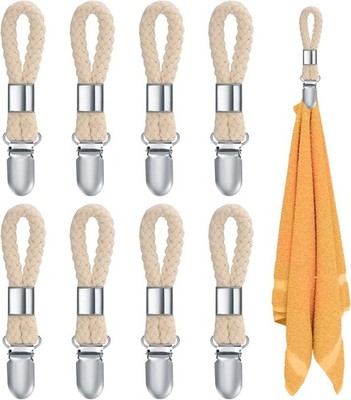 8 Stück Handtuch Clips zum Aufhängen, Handtuchclips mit Schlaufen, Handtuch Klam
