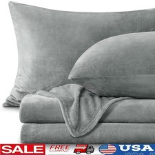 Premium Plush Fleece Sheet Set Microfleece Bed Covering Soft Warm Bedding New