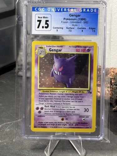Pokémon TCG Gengar Fossil Unlimited Holographic 5/62 CGC 7.5