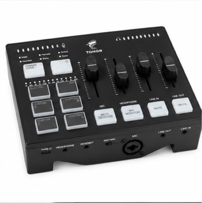 TONOR Audio Interface Gaming Mixer Streaming Podcast Studio Soundkarte USB