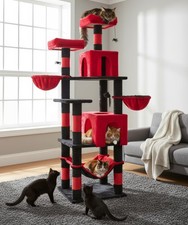 Gothic Cat Tree, 70 Inch Tall Cat Tower for Indoor Cats, Multi-Level Cat Tree...