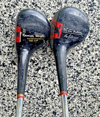 #ad #ad Vintage 1950s Wood Golf Clubs Set of 2 Northwestern Byron Nelson Herman Keiser $27.99