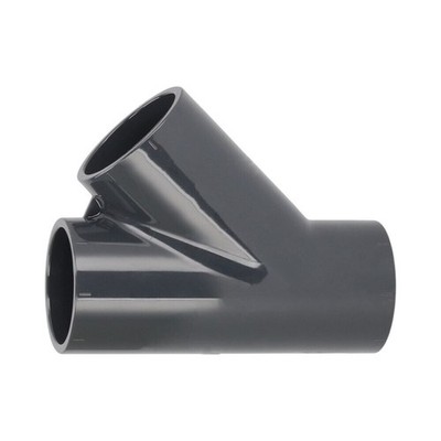 PVC T-Stück 45 Grad | Klebemuffe | Klebefitting Poolverrohrung | T-Stück 45 Grad
