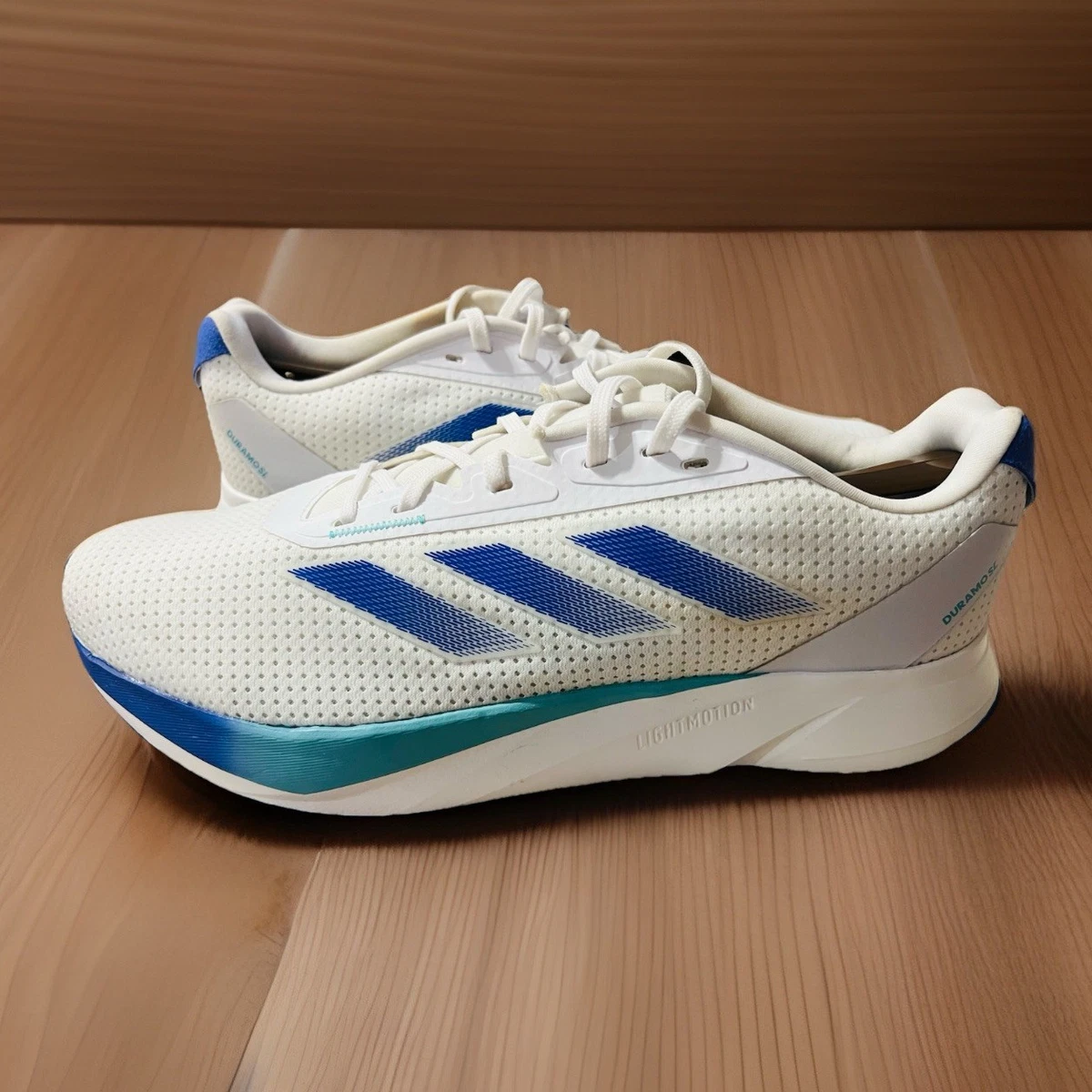 Adidas Mens 10.5 Cloud White Lucid Blue Duramo SL 2 Running Shoes Athletic Running Shoes adidas Duramo SL 2 White-Lucid Blue-Dark Blue  main image 4