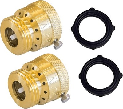 2 Pack Faucet Vacuum Breaker 3/4 Inch Solid Brass Hose Bib Backflow Preventer