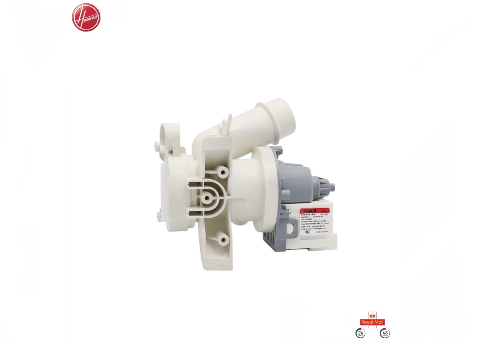 Genuine Hoover Washing Machine Drain Pump & Filter Assembly 43014233    BR1S4