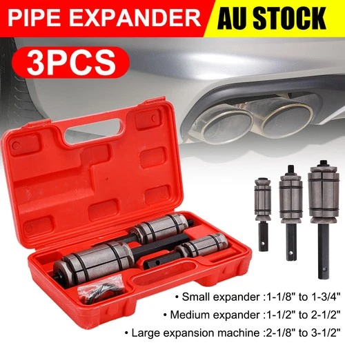 3 Piece Tail Pipe Expander Set Muffler Exhaust Dent Auto Remover Repair Tool Kit
