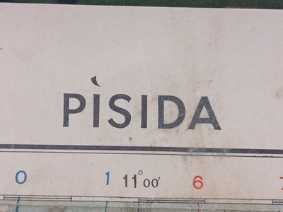 WK2 Karte von LIBYEN / TUNESIEN mit dem Titel ''PISIDA'' (NICHT ZU VERÖFFENTLICHEN) RAF INFO.