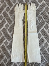 Glovers Guild Ivory Leather Evening Formal Gloves Size 6 1/4