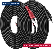 RCA to Speaker Wire, 18AWG 2 Pack 6ft RCA Male Plug Adapter to Bare Cable Open E