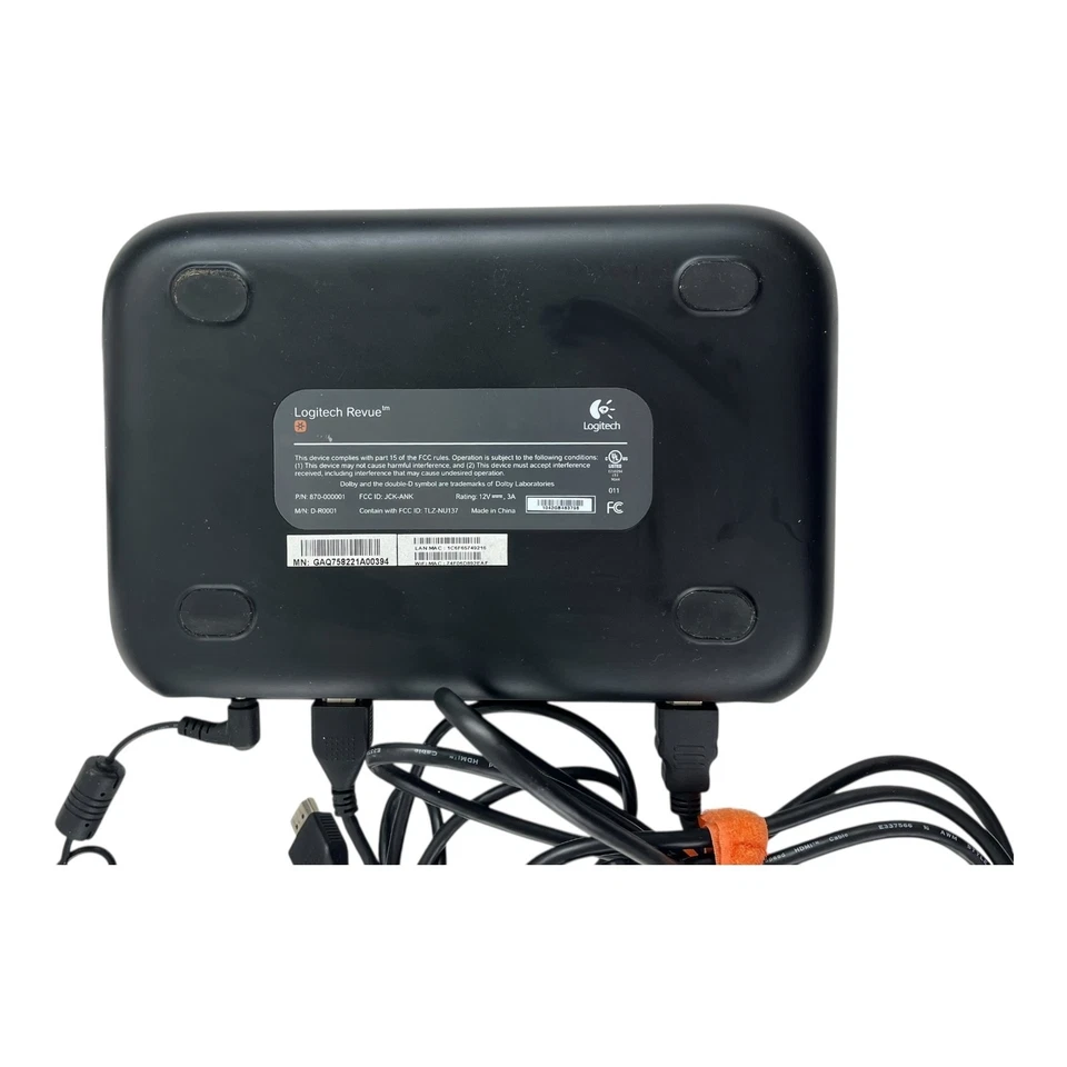 Logitech Revue Google TV D-R0001 with Keyboard Power Adapter & 2 HDMI Cords - Image 4 of 4