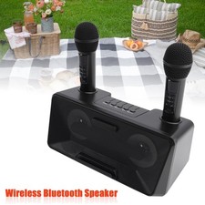 Wireless Bluetooth Speaker Dual Microphone Karaoke for Home Party Picnic Outdoor