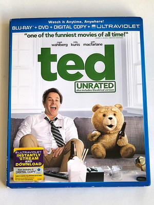 Ted (Unrated) Blu-ray + DVD + Digital Copy + UltraViolet Combo Pack   New Sealed