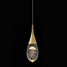 Mini Crystal Pendant Light: Modern Dimmable 3-Color 3000k Gold Jellyfish