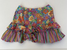 Hanna Andersson Floral  Stripe Ruffled Skirt Size 100