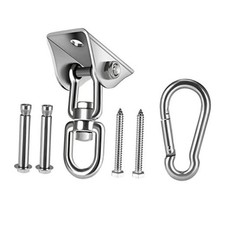Hammock Hanging Kit000 lb Capacity Heavy Duty 360 Rotate Swing Hooks 1 Silver