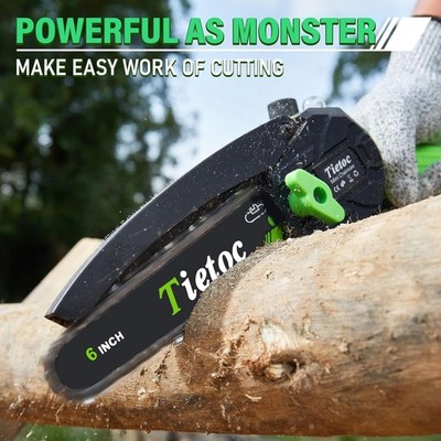 Tietoc Chainsaw 6 Inch Mini Electric Chainsaw Cordless Battery Powered, Hand saw