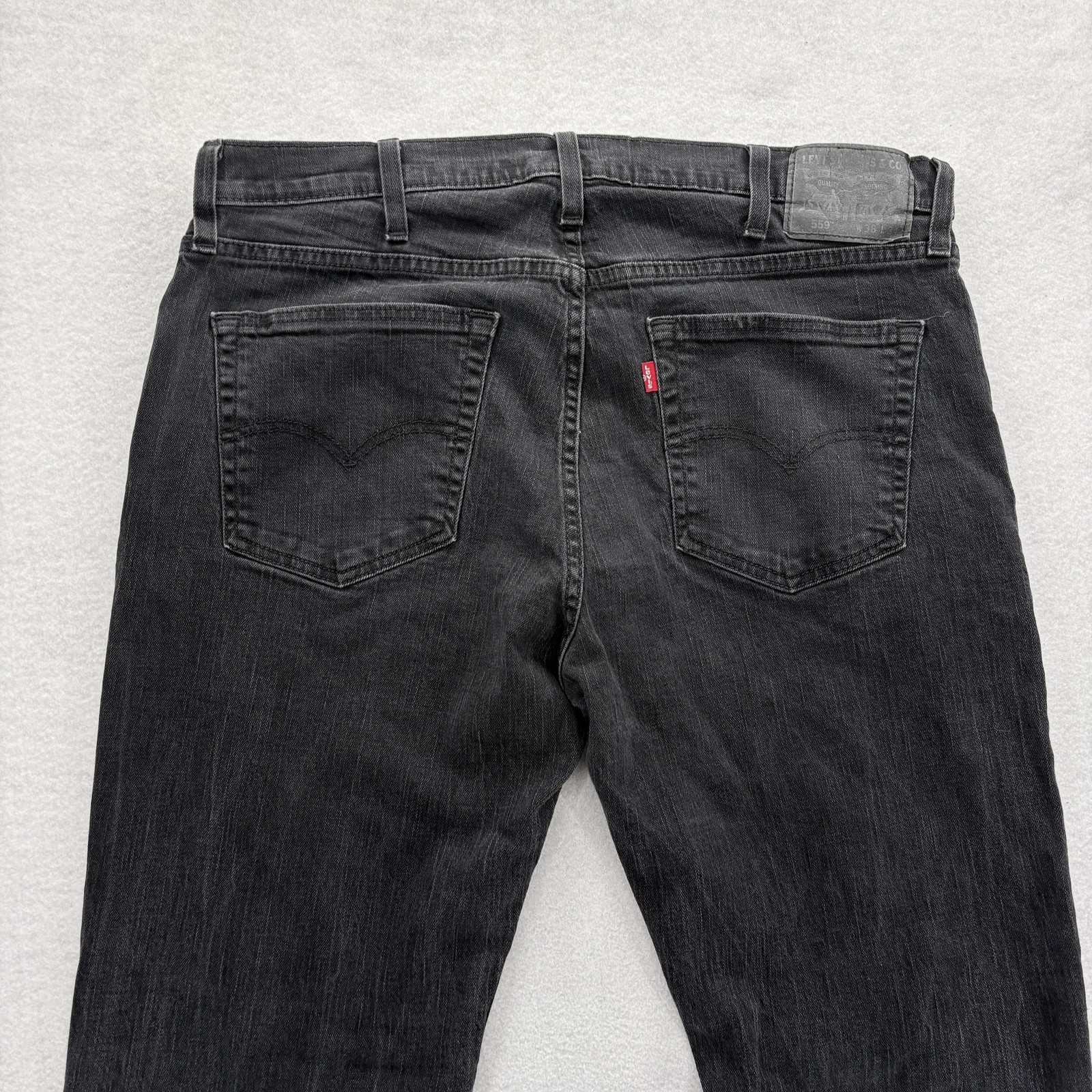 Levis 559 Relaxed Straight Jeans Mens 38x34 Black Dark Wash Stretch Denim Pants thumbnail 11
