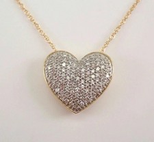 2Ct Round Cut LabCreated Diamond Cluster Heart Pendant 14k Yellow Gold Plated