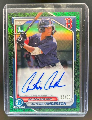 2024 Bowman Antonio Anderson Chrome Auto 1st Grass Green Refractor #33/99