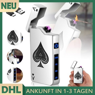 Elektro Lichtbogen Dual Arc Sturm Feuerzeug USB Aufladbar Plasma Lighter Gift