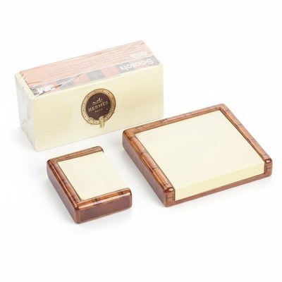 Hermes Paris Bambus Holz Post-it Halter Paar - mit Mine
