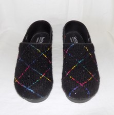 Sanita Womens Professional Clogs Vegan Black Textile Gradient Check Slip-On 40EU