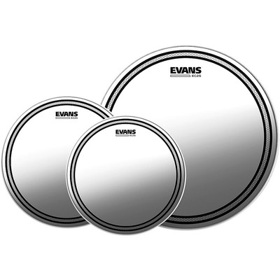 Evans EC2S Clear Tom Heads with Free 14 in. HD Dry Snare Head 12, 13, 16 in.