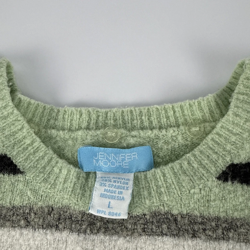 Suéter Jennifer Moore Petite Mujer Talla Grande Negro/Blanco/Verde Rayas Foto 4 de 4