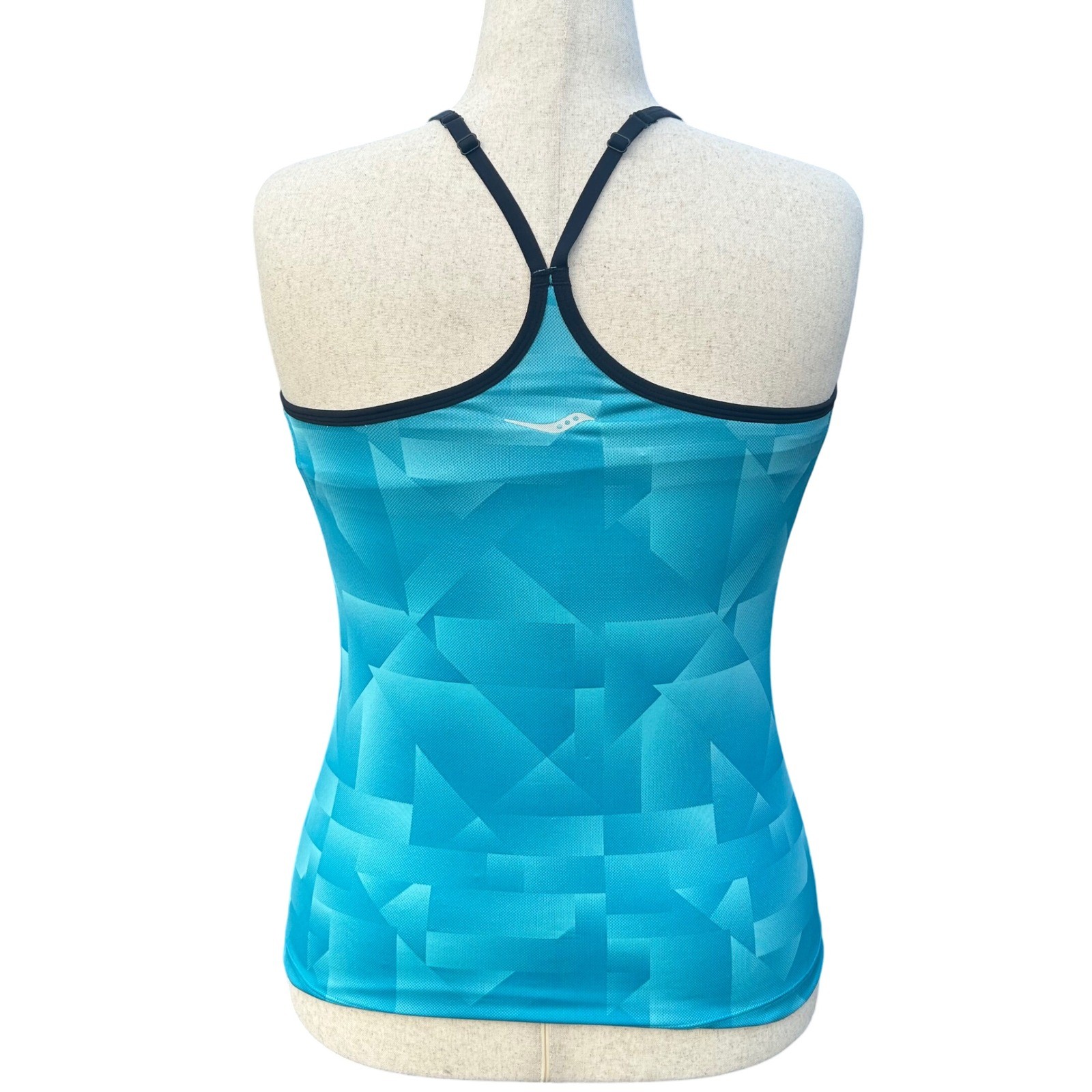 Saucony Tank Top Racerback Athletic Activewear Geometric Print Blue L Pickleball thumbnail 2
