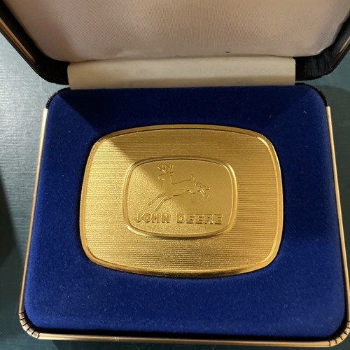 Collectible 1986 John Deere Advertising 24K Gold Plated Belt Buckle 0837of 6000