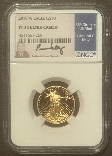 2016-W American Eagle $10 GOLD NGC PF70 Ultra Cameo Coin 1/4 Oz MOY : 10348