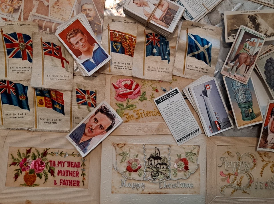 Antique - Vintage Large Lot Mixed Cigarette Cards - Some silk WW1 Post Cards Etc - Image 2 of 4